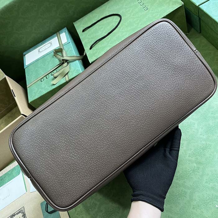 Gucci Unisex Jumbo GG Medium Tote Bag Camel Ebony Canvas Double G