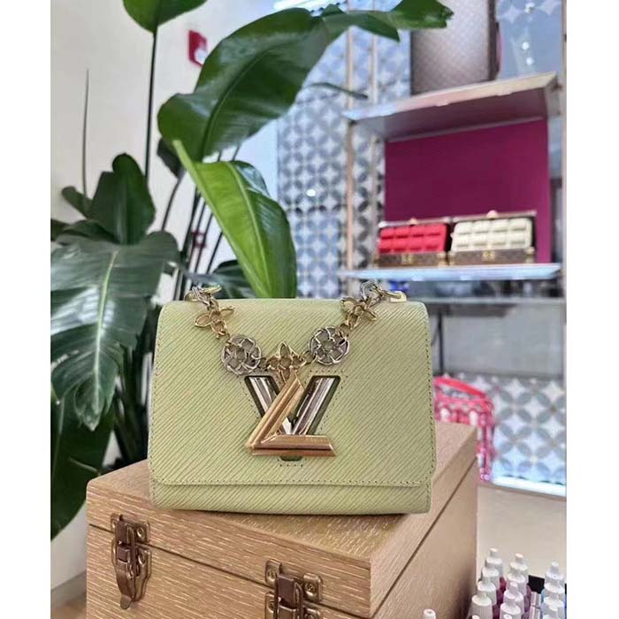 Louis Vuitton LV Women Twist PM Vert Noto Green Epi Grained Leather Cowhide Lock