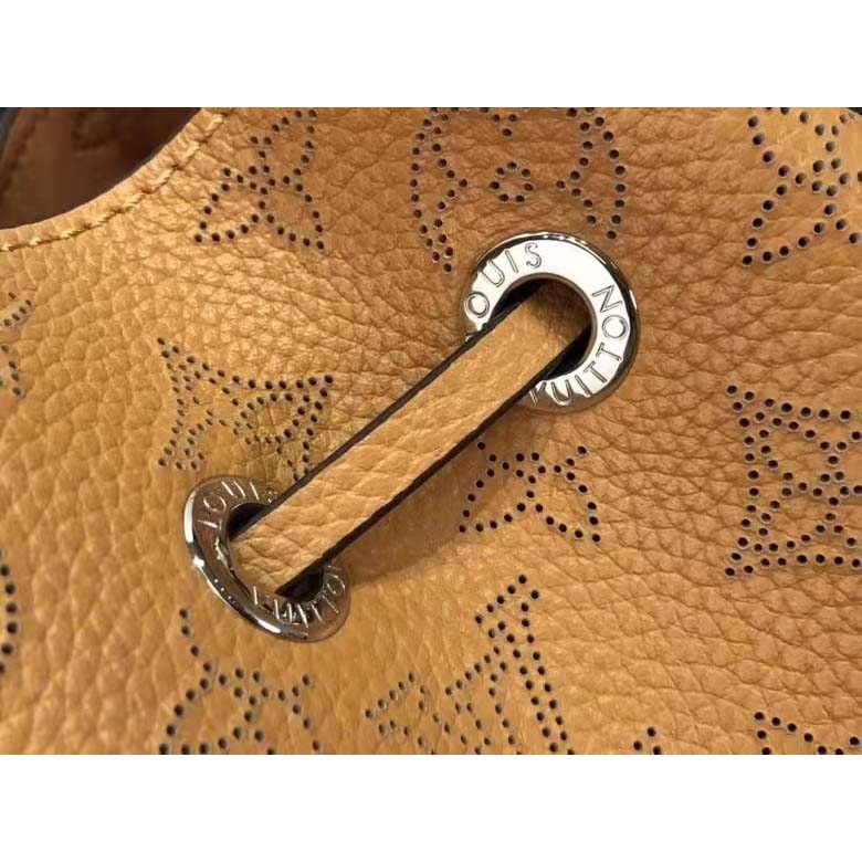 Louis Vuitton LV Women Bella Bucket Bag Mahina Arizona Brown Calfskin Calf Monogram