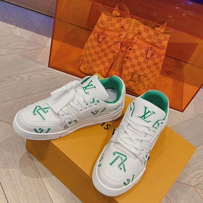 Louis Vuitton Unisex LV Trainer Sneaker Green Mix of Sustainable Materials