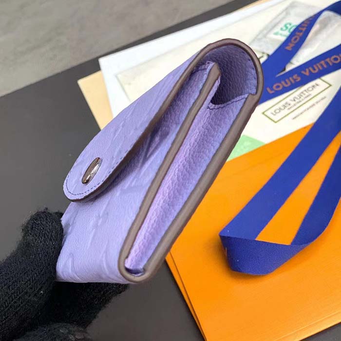 Louis Vuitton LV Unisex Rosalie Coin Purse Purple Monogram Empreinte Embossed Supple Grained Cowhide Leather