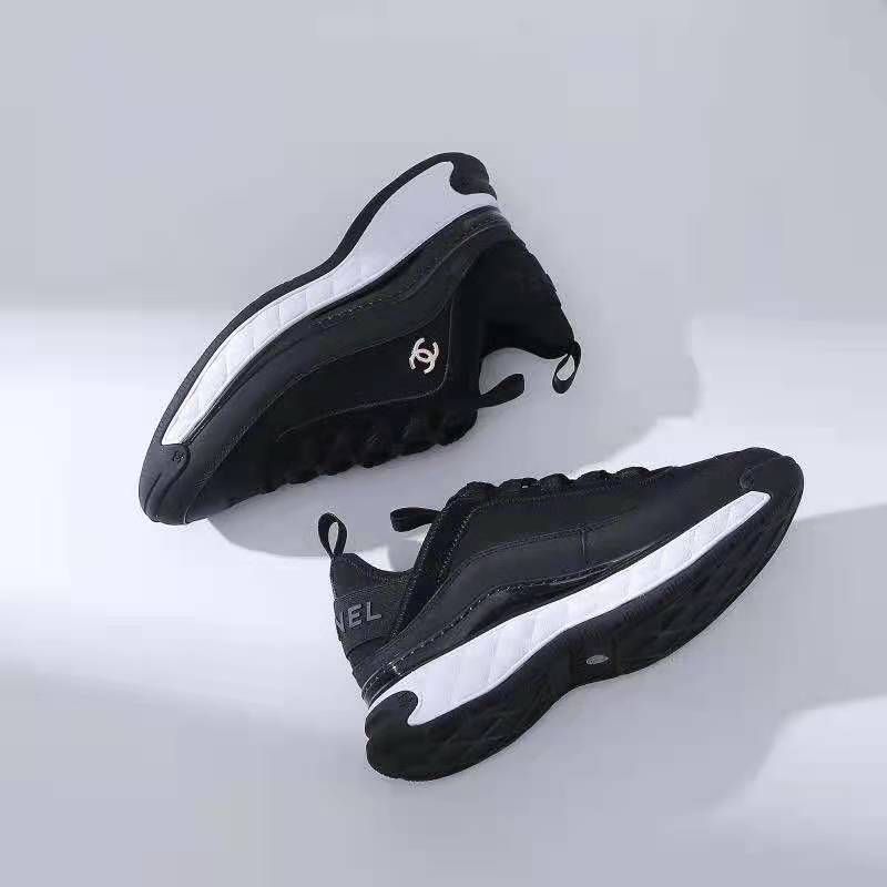 Chanel Women Sneakers in Velvet Calfskin & Mixed Fibers 1 cm Heel-Black