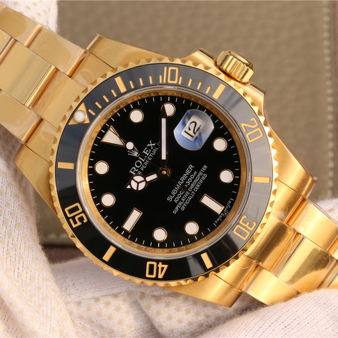 Rolex Submariner Date Black Dial Yellow Gold 41mm