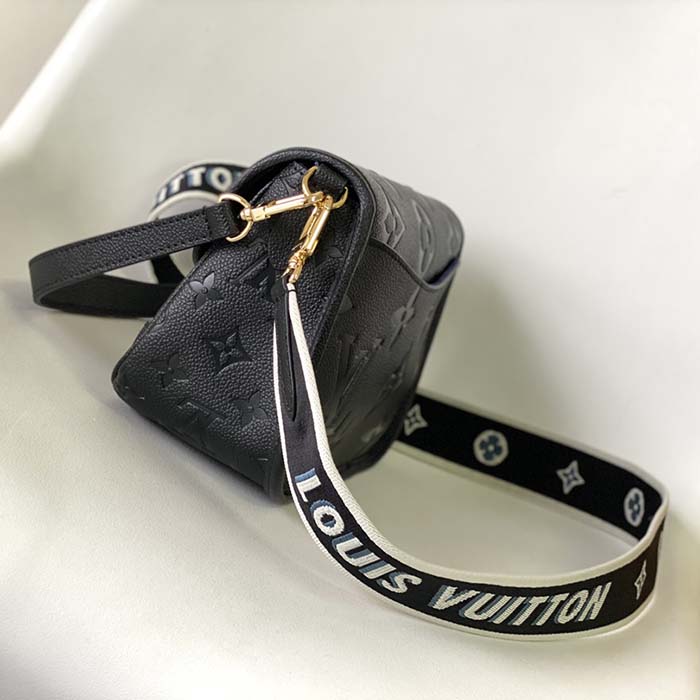 Louis Vuitton LV Women Diane Black Embossed Supple Grained Cowhide Leather