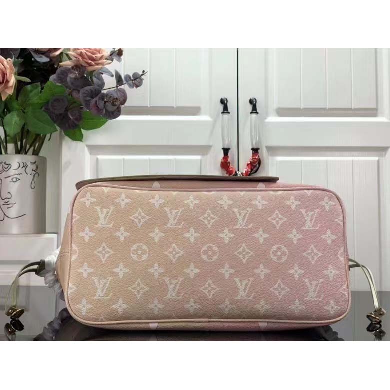 Louis Vuitton Women Neverfull MM Tote Sunset Kaki Monogram Coated Canvas