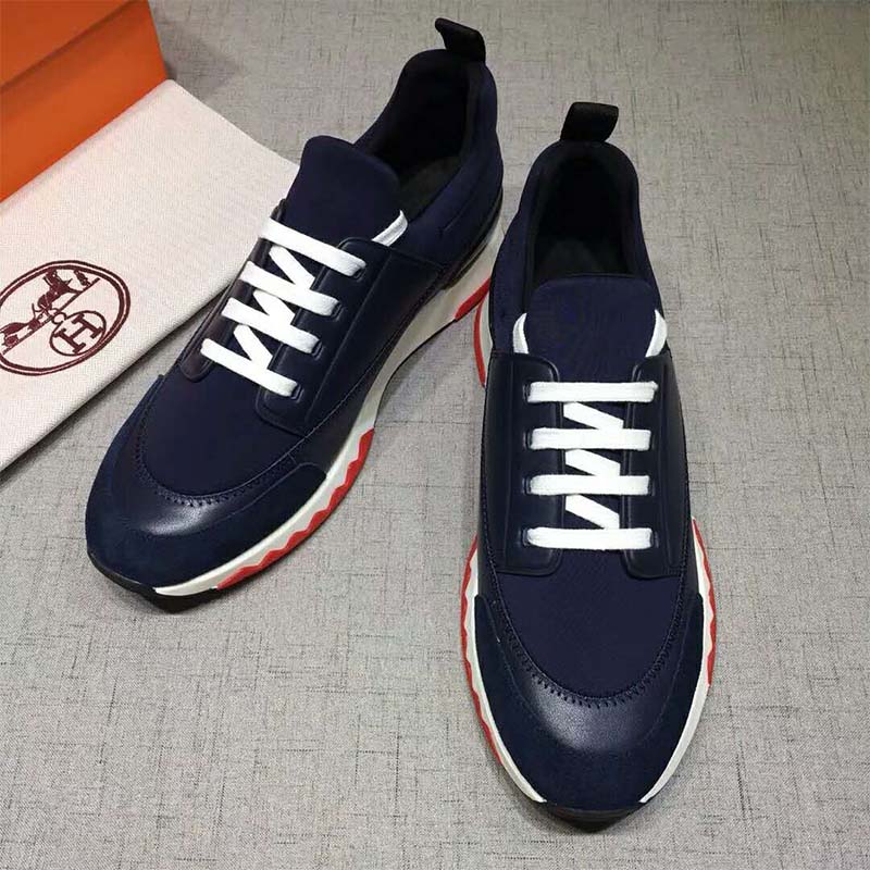 Hermes Men Shoes Stadium Sneaker-Blue
