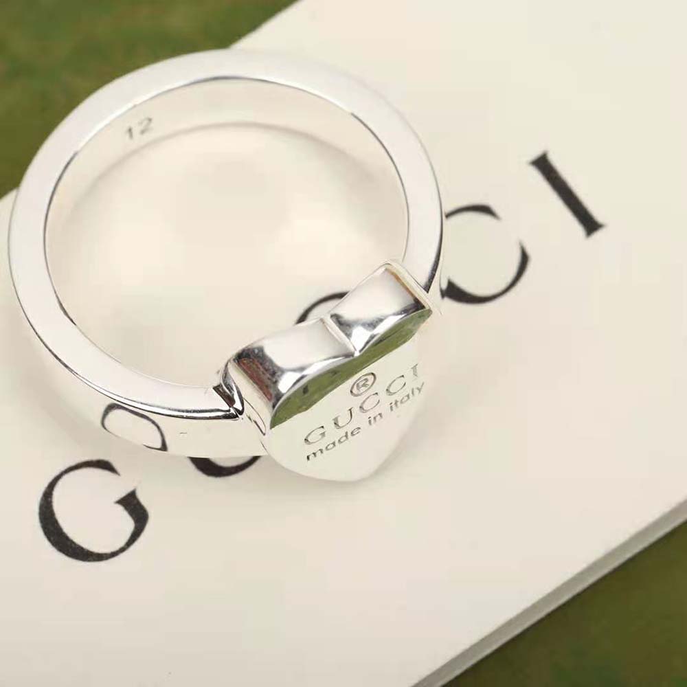 Gucci Women Trademark Ring with Heart Pendant