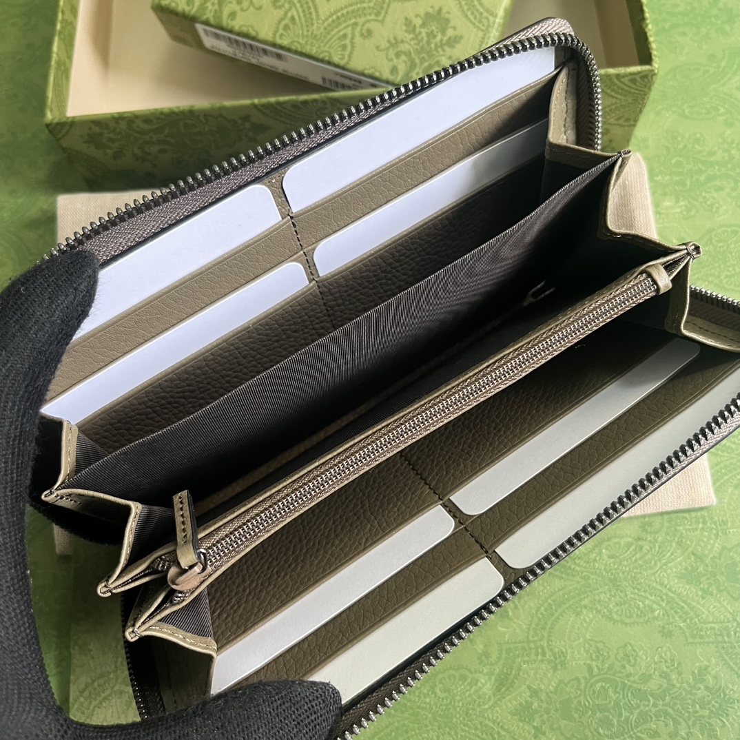 Gucci Unisex Ophidia Jumbo GG Continental Wallet Taupe Leather Double G