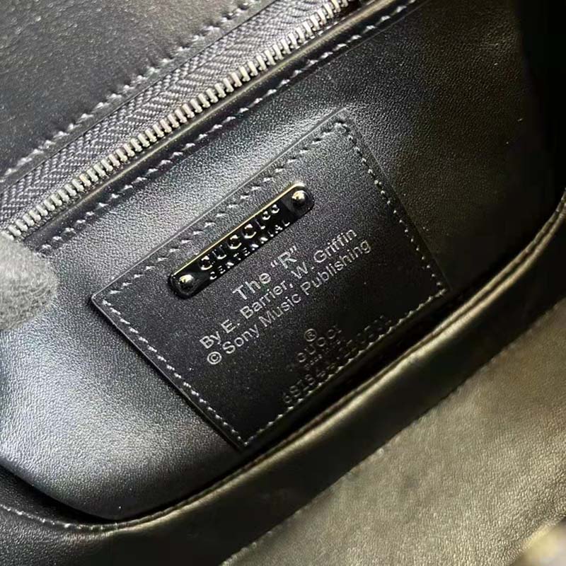 Gucci GG Women Small Top Handle Bag with Bamboo Black Leather