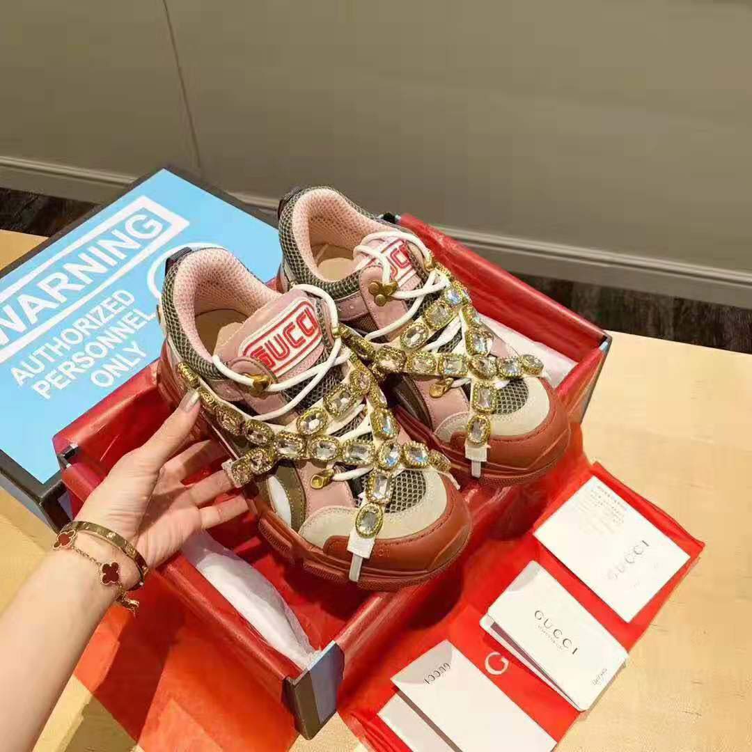 Gucci Women Flashtrek Sneaker 5.6cm Height-Pink