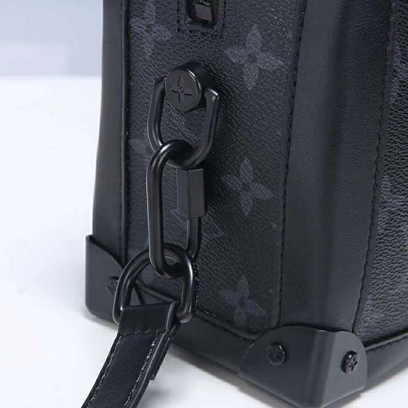 Louis Vuitton LV Unisex Soft Trunk Bag in Monogram Eclipse Coated Canvas-Grey