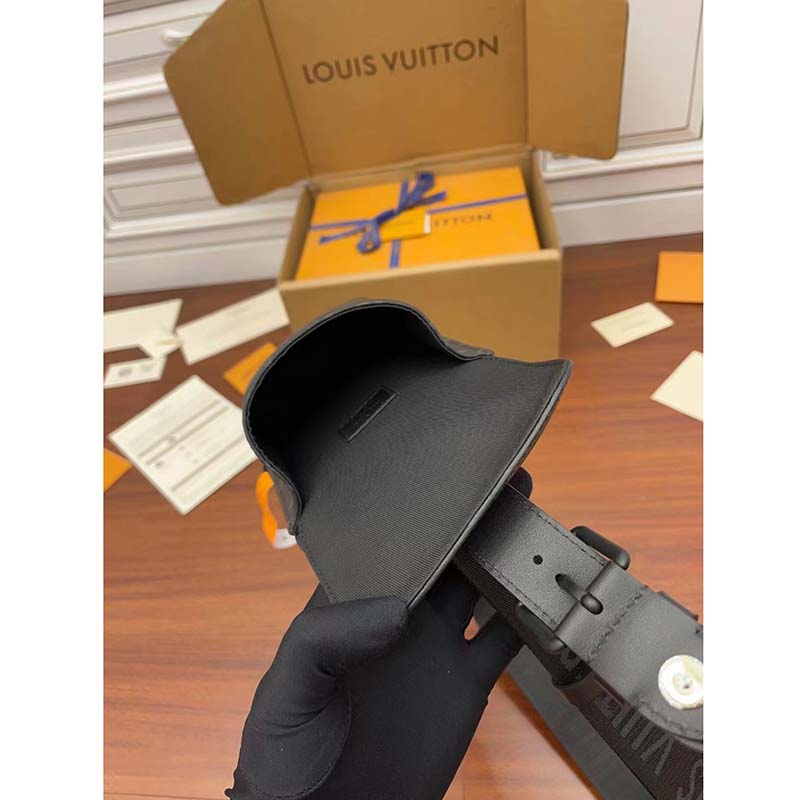 Louis Vuitton LV Unisex Saumur Slingbag Monogram Eclipse Coated Canvas Black Cowhide