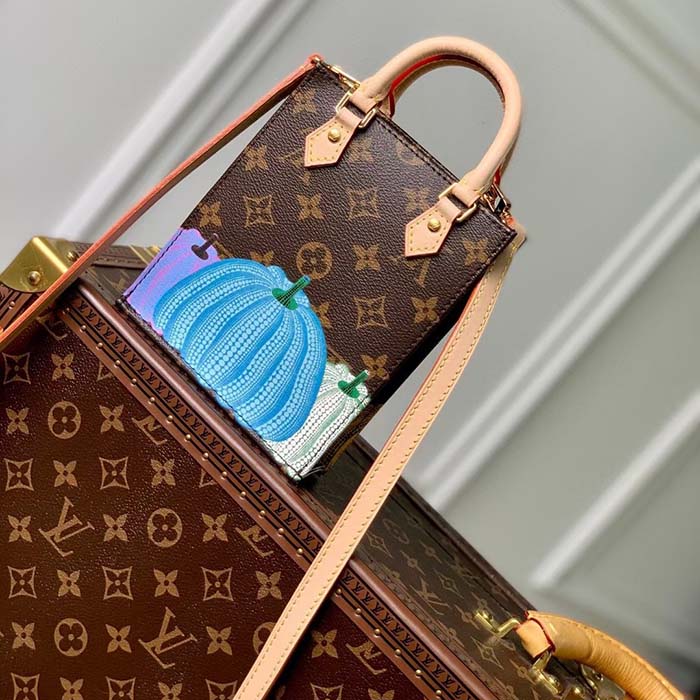 Louis Vuitton Women LV x YK Petit Sac Plat Monogram Coated Canvas Pumpkin Print
