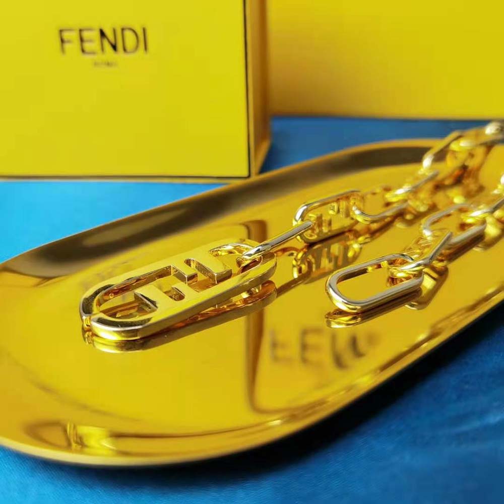 Fendi Women Necklace with Fendi OLock Mesh and Oval Clip