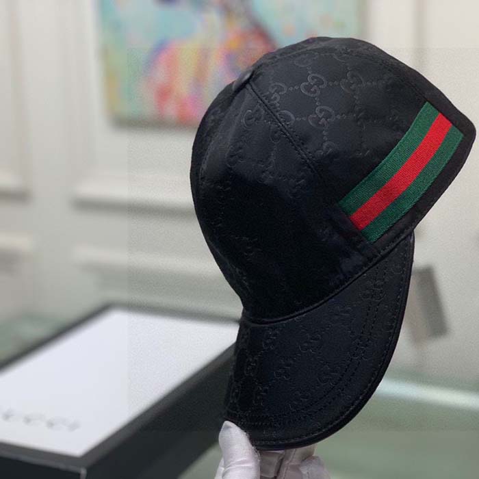 Gucci Unisex Original GG Canvas Baseball Hat Web Green Red Web