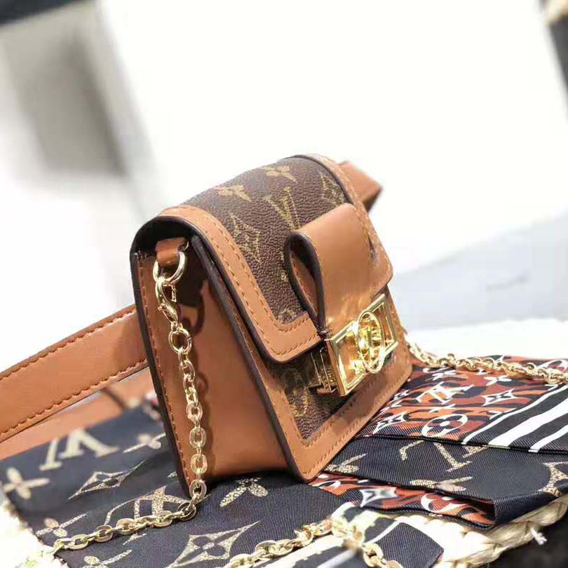 Louis Vuitton LV Women Bumbag Dauphine BB Bag-Brown