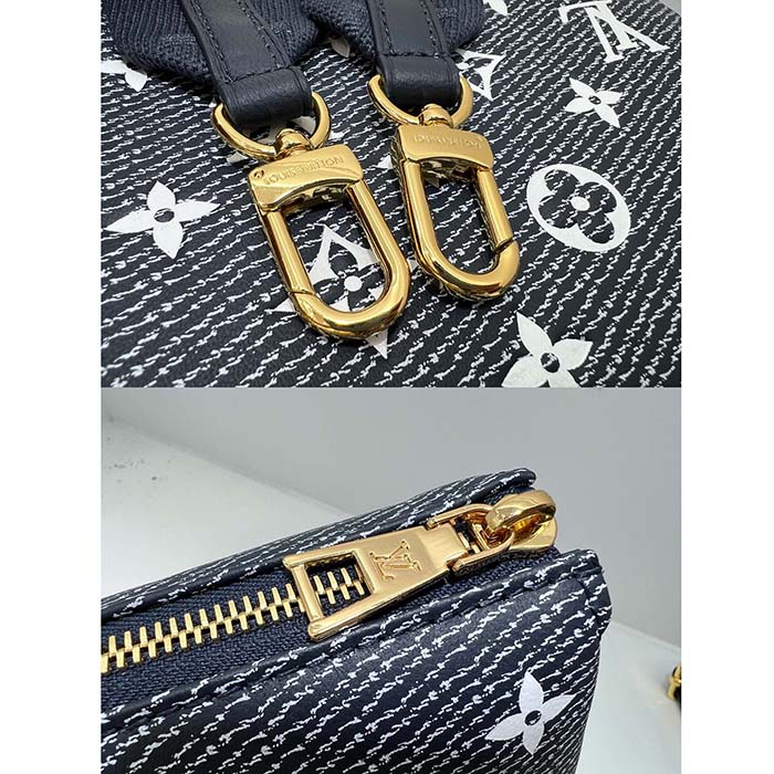 Louis Vuitton LV Women Coussin PM Handbag Blue Lambskin Cowhide Leather Zip Closure