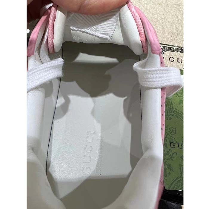 Gucci Unisex GG Sneaker Pink GG Supreme Canvas Printed Interlocking G 5.6 Cm Heel
