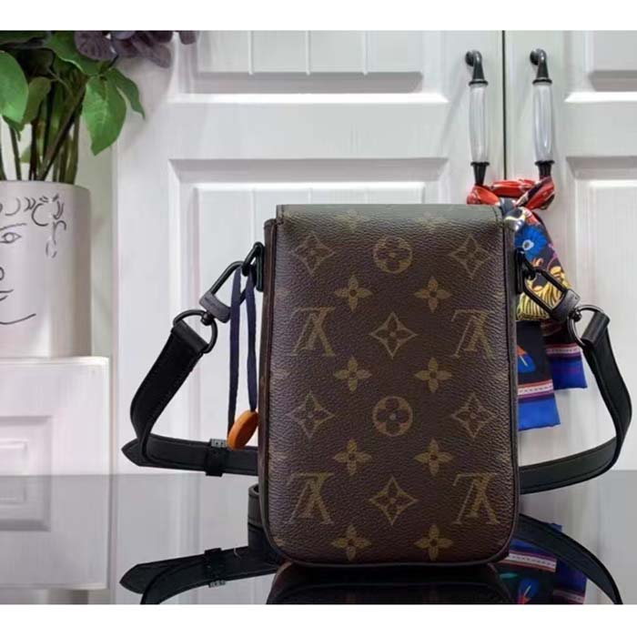 Louis Vuitton LV Unisex S-Lock Vertical Wearable Wallet Radiant Sun Monogram Macassar Coated Canvas