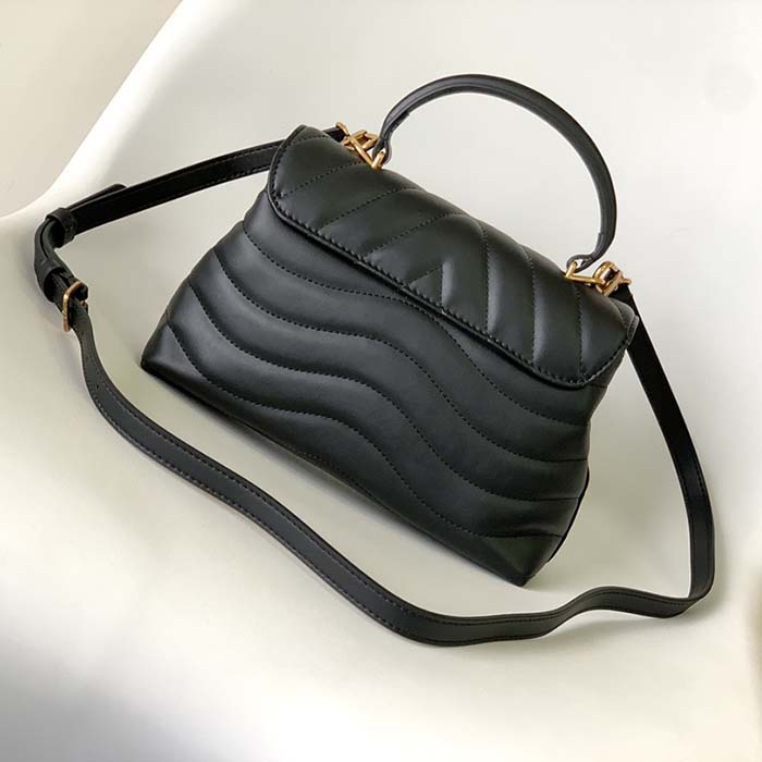 Louis Vuitton LV Women Hold Me Top-Handle Bag Black Smooth Cowhide Leather