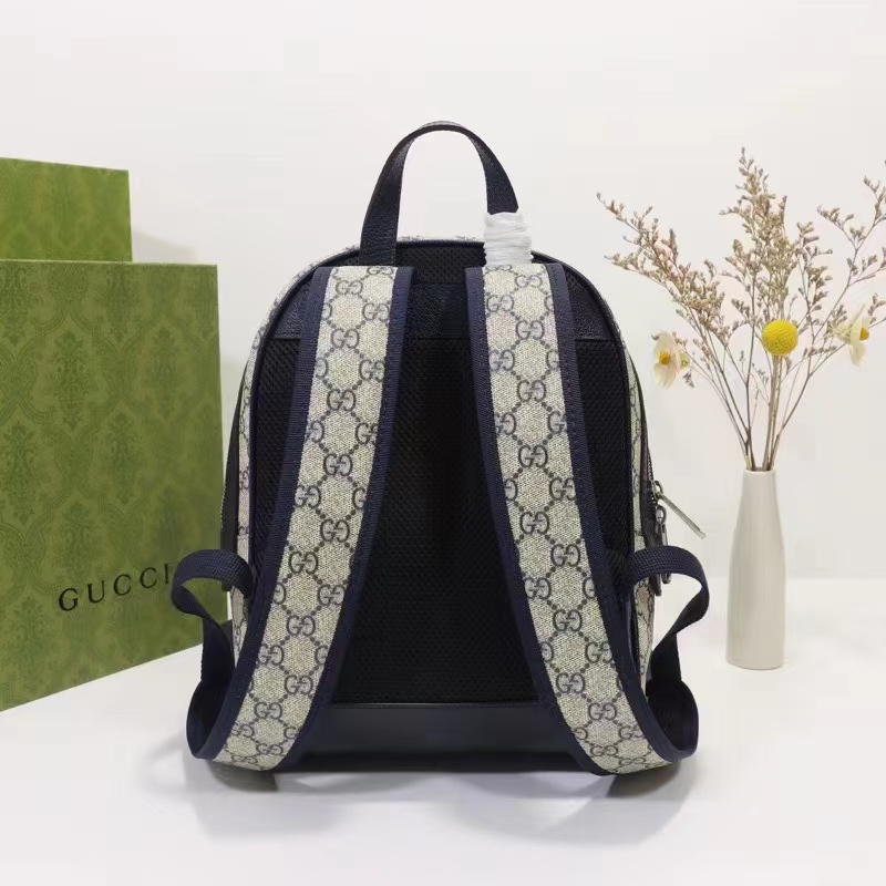 Gucci Unisex Ophidia GG Small Backpack Beige Blue GG Supreme Canvas