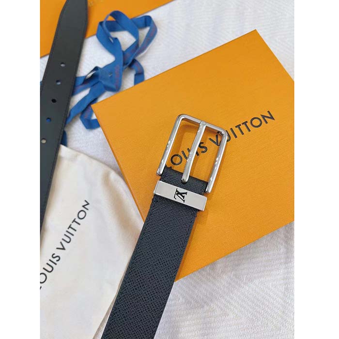 Louis Vuitton LV Unisex LV Pont Neuf 35mm Belt Taiga Calf Leather