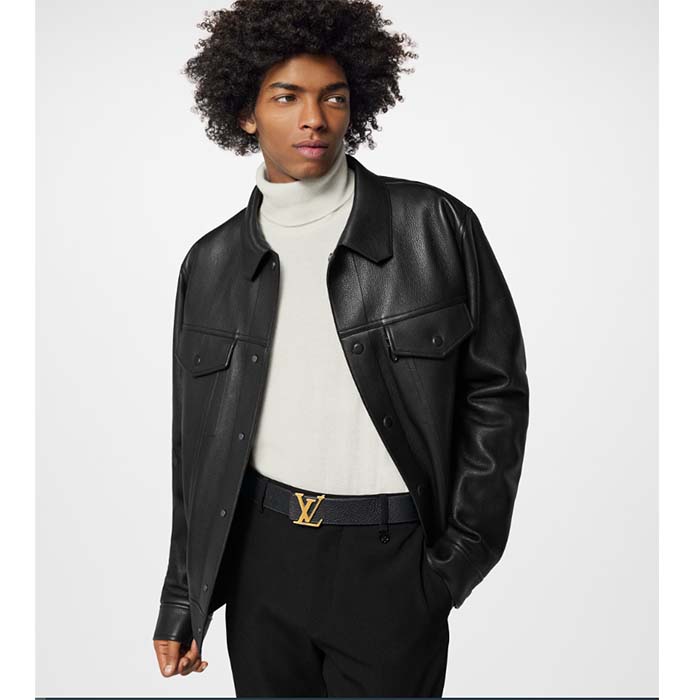 Louis Vuitton Unisex LV Initiales 40 MM Reversible Belt Taurillon Calf Leather Signature Buckle