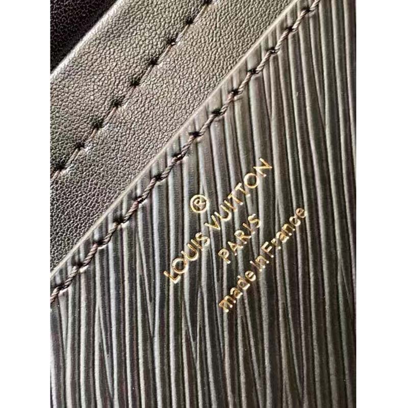 Louis Vuitton LV Women Twist MM Handbag Black Epi Grained Leather