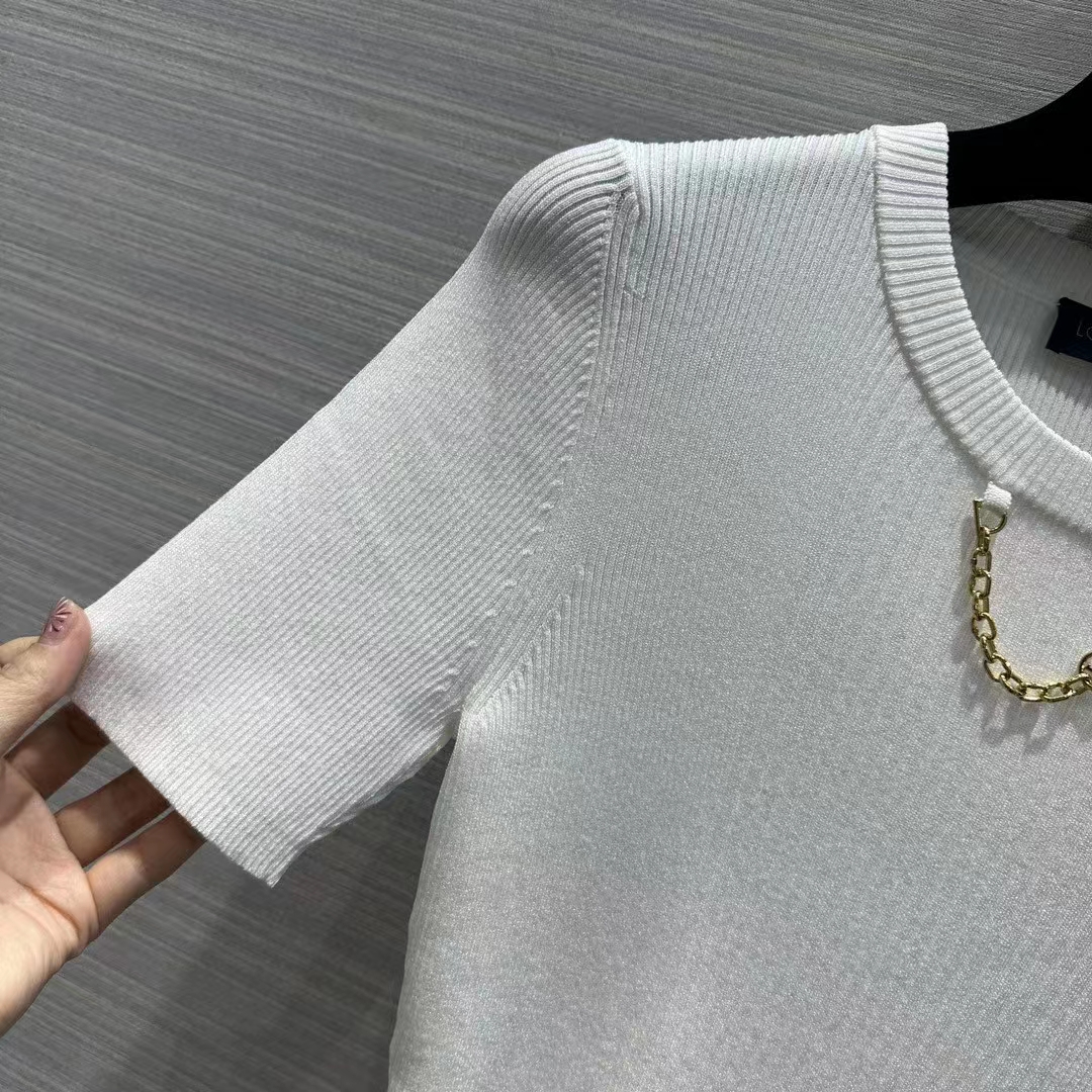 Louis Vuitton Women LV Ribbed Knit Top Wool Cashmere Milky White 1AC4GM