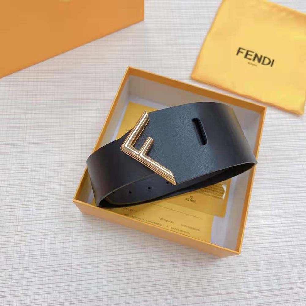Fendi Women Black Leather Belt