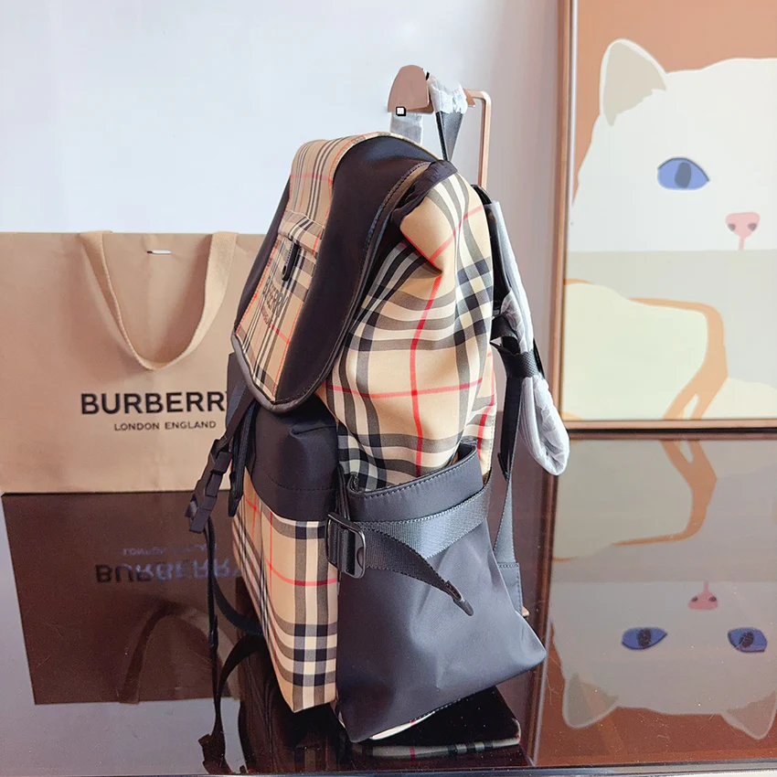 Luxury plaid casual men's backpack 1024072415