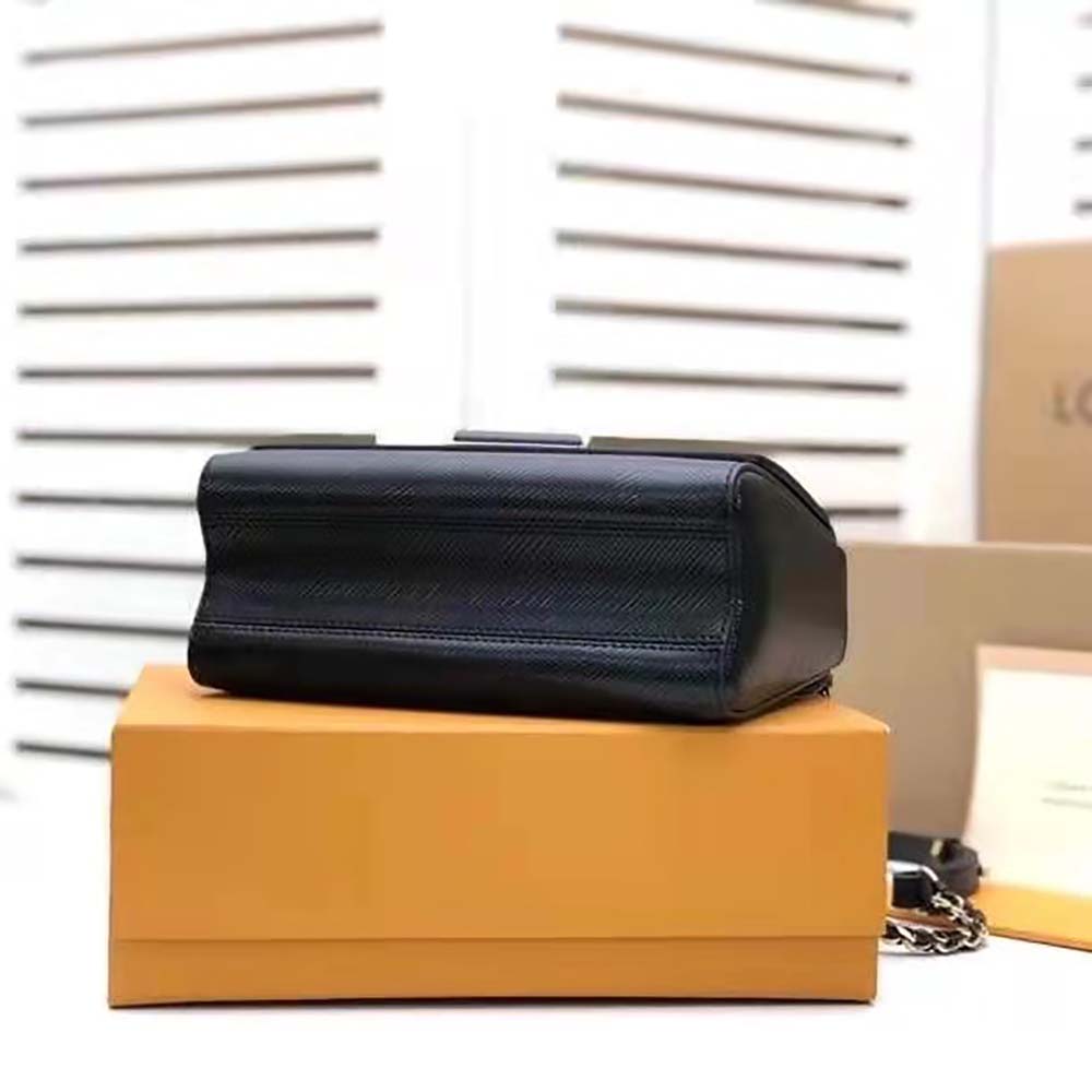 Louis Vuitton LV Women Twist MM Handbag M57517 in Grained Epi Calfskin-Black