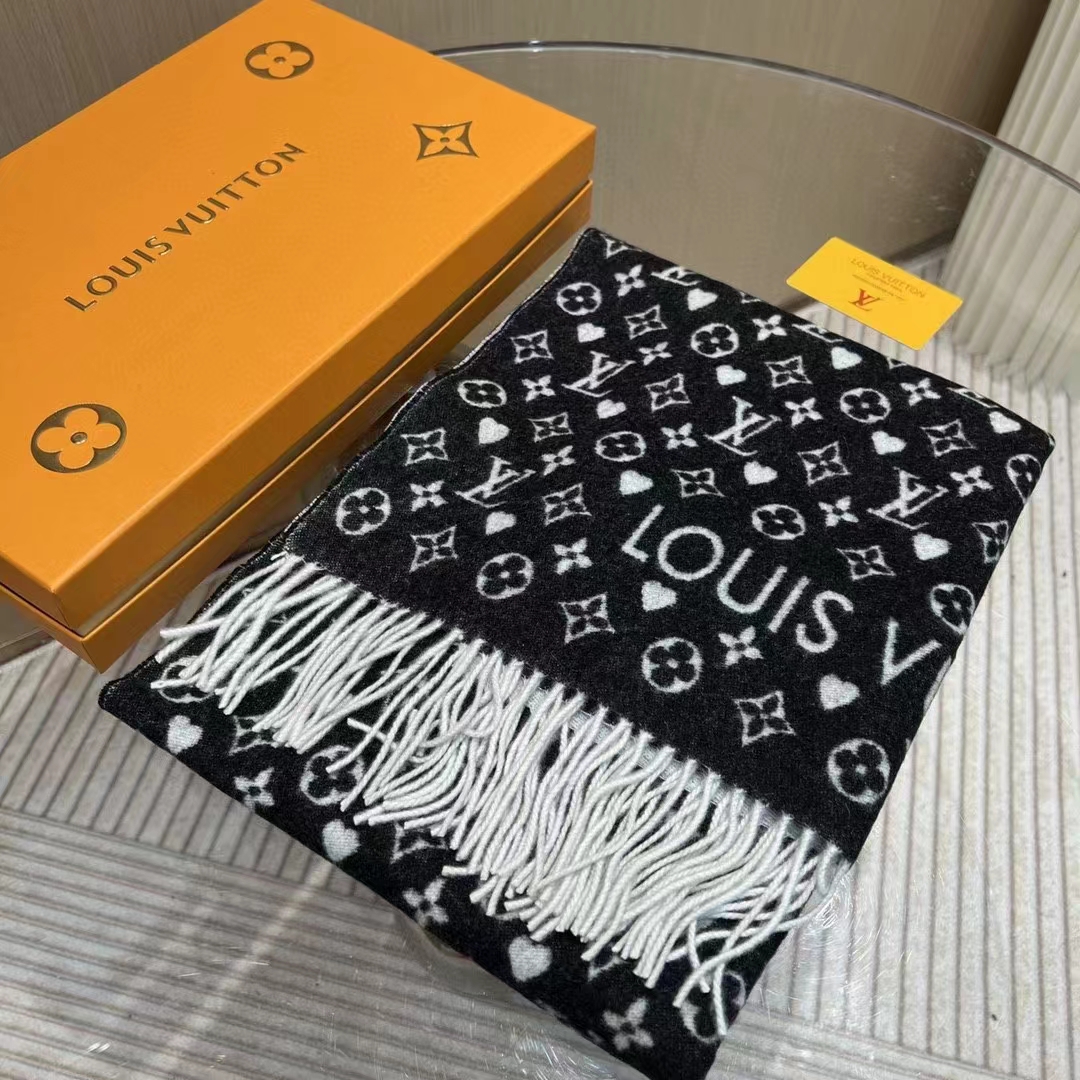 Louis Vuitton Unisex LV Game On Scarf Black Allover Monogram MP2907