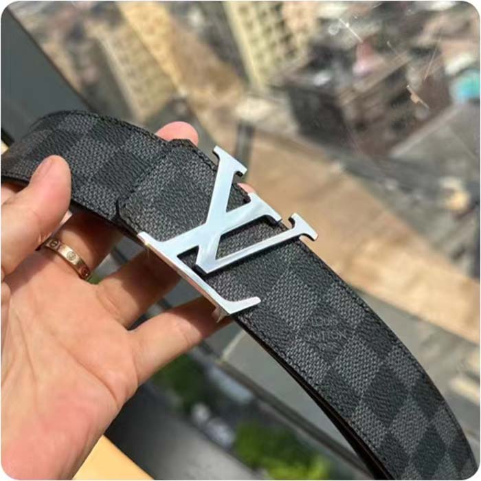 Louis Vuitton Unisex LV Initiales 40mm Reversible Belt Damier Graphite Canvas