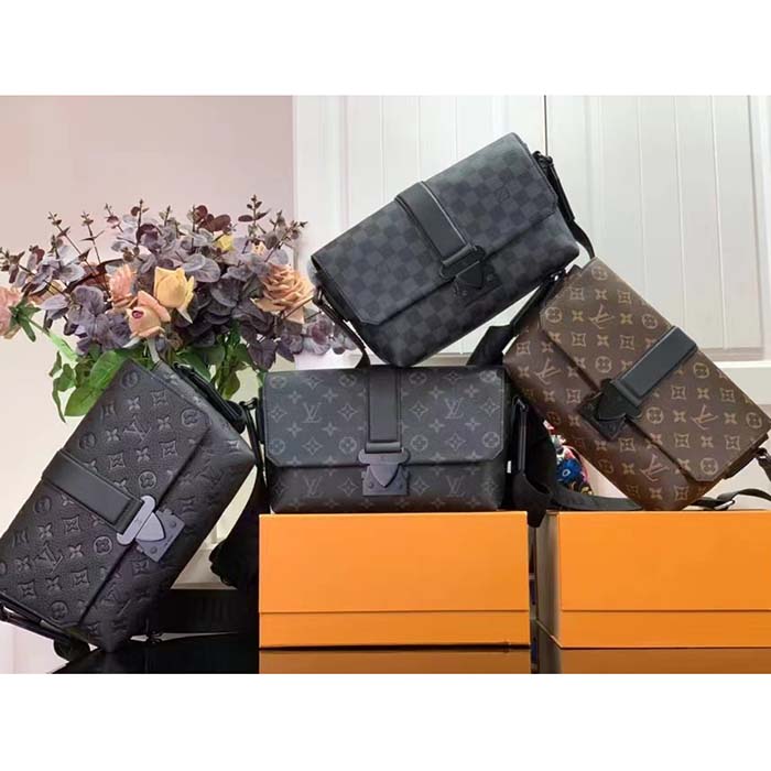 Louis Vuitton LV Unisex S-Cape Messenger Monogram Eclipse Coated Canvas Cowhide Leather