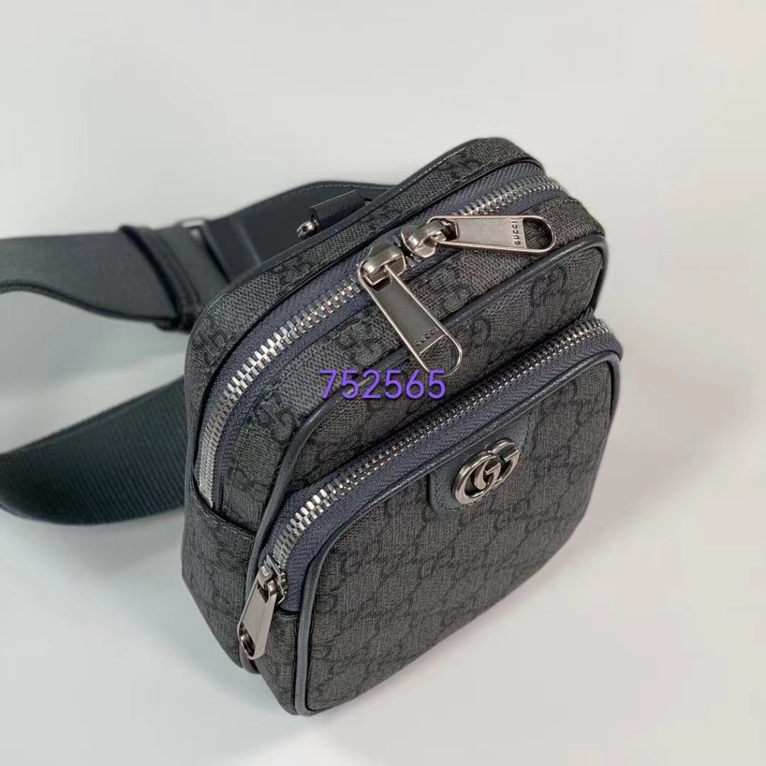 Gucci Unisex Ophidia GG Mini Bag Grey Black GG Supreme Canvas Double G