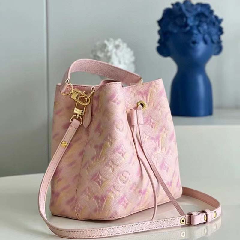Louis Vuitton LV Women NéoNoé Bucket Bag Pink Sprayed Embossed Grained Cowhide