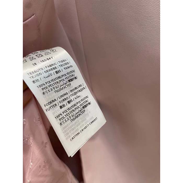 Gucci Women GG Wool Jacket Point Revers Double-Breasted Breast Pocket Rear Vent