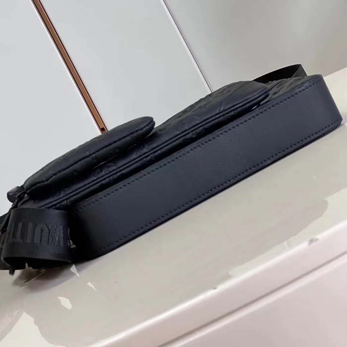 Louis Vuitton LV Unisex Trio Messenger Bag Black Calf Leather Cowhide