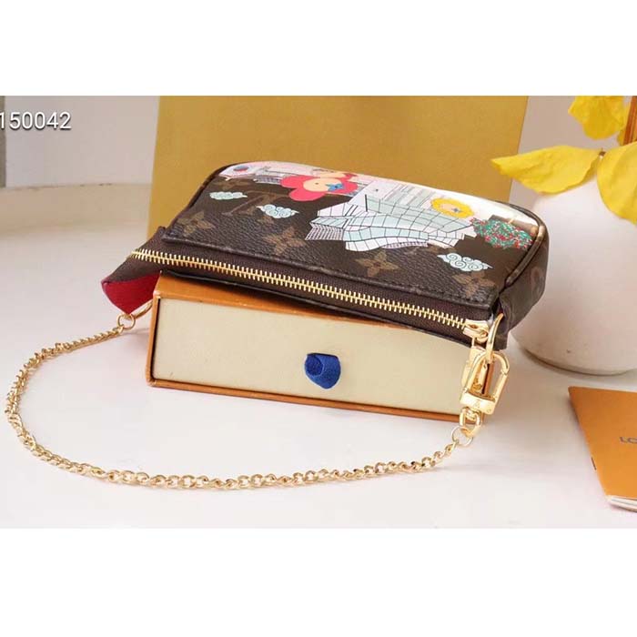 Louis Vuitton LV Women Mini Pochette Accessoires Fuchsia Monogram Coated Canvas