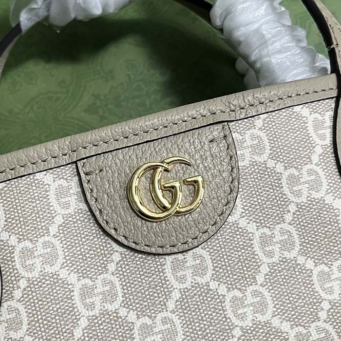 Gucci Unisex Ophidia Medium Tote Bag Beige White GG Supreme Canvas