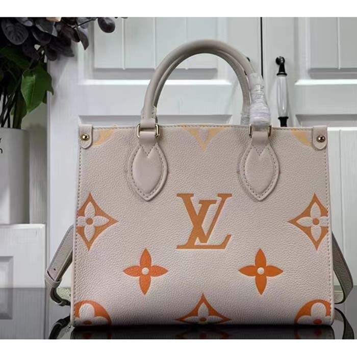 Louis Vuitton LV Women OnTheGo PM​ Neutral Gradient Monogram Empreinte Embossed Cowhide Leather