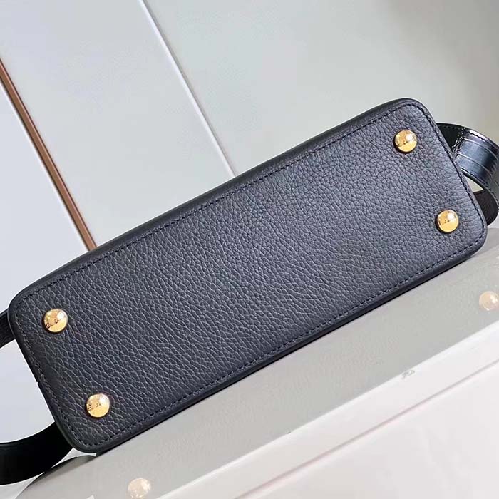 Louis Vuitton LV Women Capucines MM Handbag Black Taurillon Cowhide Leather
