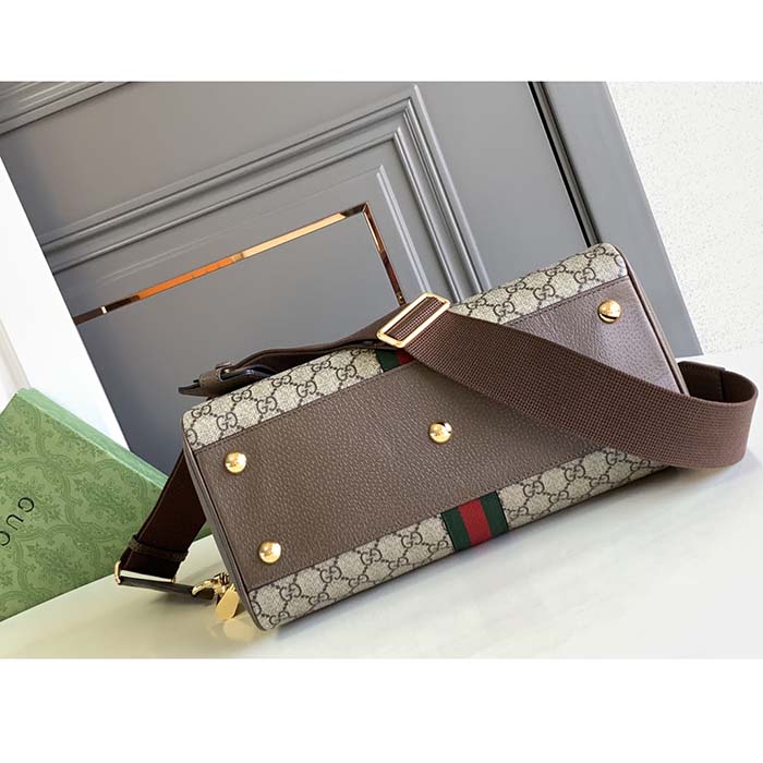 Gucci GG Women Ophidia Medium GG Top Handle Bag Beige Ebony Supreme