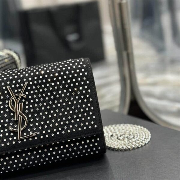 YL Small Kate Studded Satin Shoulder Bag 10240657