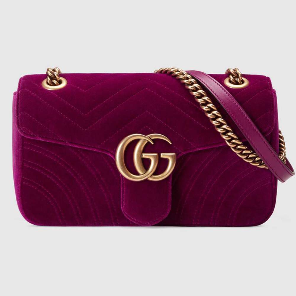 Gucci Women GG Marmont Velvet Shoulder Bag