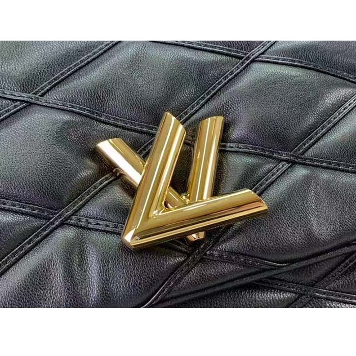 Louis Vuitton LV Women GO-14 MM Black Lamb Leather Cowhide Leather