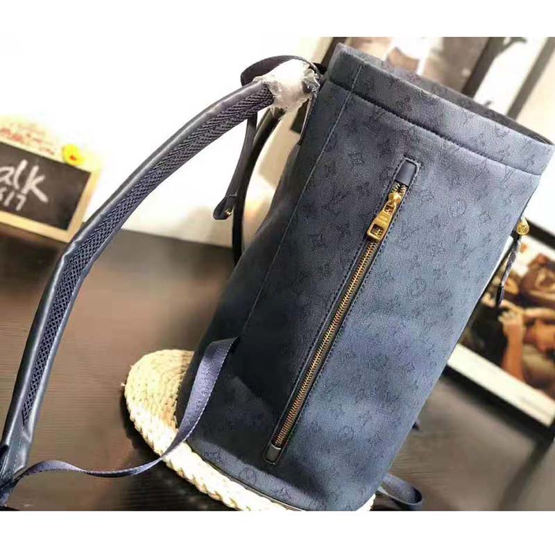 Louis Vuitton LV Men Chalk Backpack in Monogram Denim-Blue