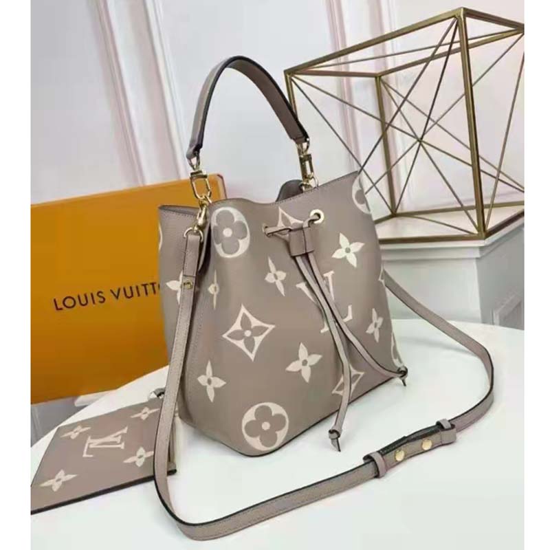Louis Vuitton LV Women NéoNoé MM Bucket Bag Cream Embossed Grained Cowhide Leather