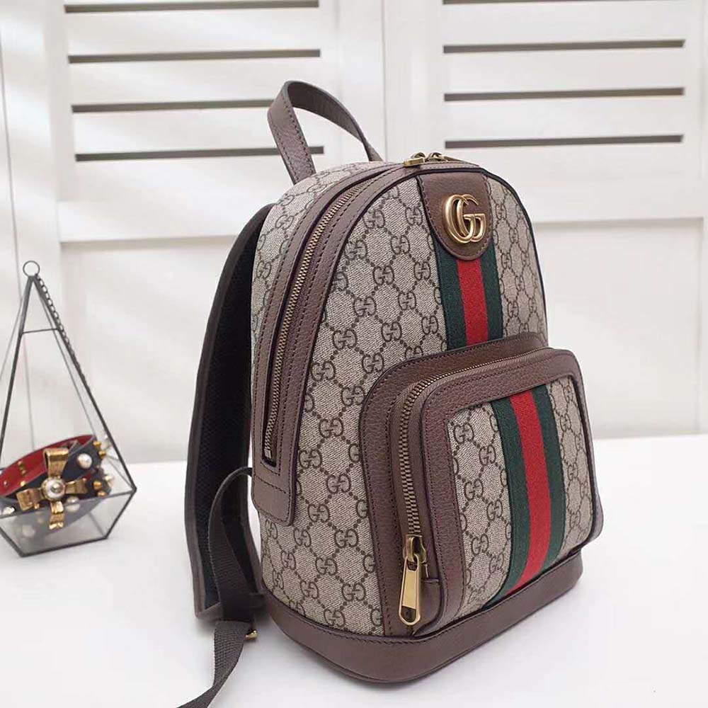 Gucci GG Unisex Ophidia GG Small Backpack-Brown